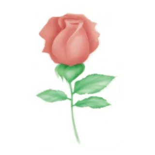 Estêncil com padrão de rosa fechada