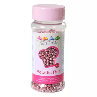 Perle di zucchero metallizzate rosa