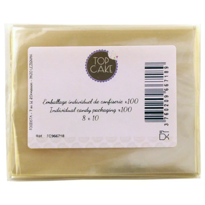 Emballages de confiserie x 100 Rectangle 8x10