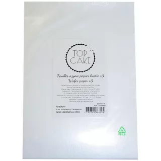 5 Feuilles Wafer paper - azyme A4 lisses
