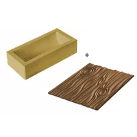Molde de silicone para tronco com base de madeira