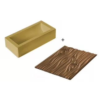 Goldene Silikon-Baumstammform mit Matte