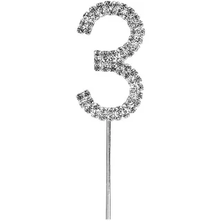 Chiffre 3 en strass