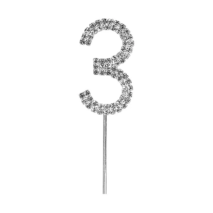 Chiffre 3 en strass