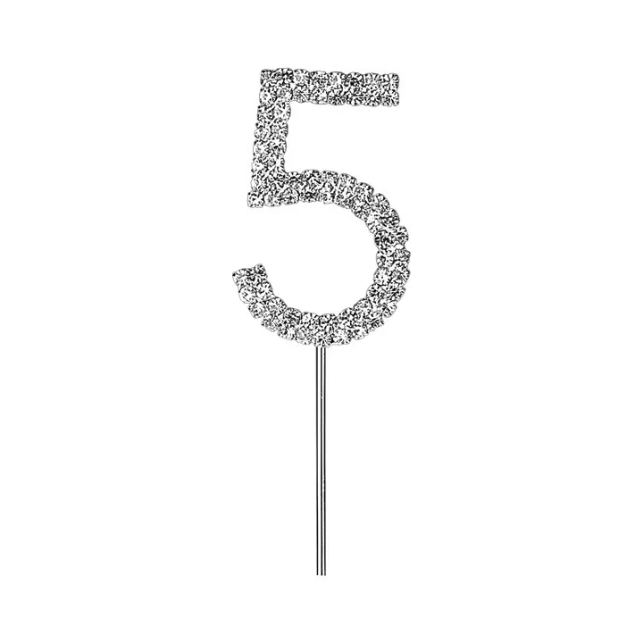 Chiffre 5 en strass