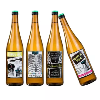 8 Etiquettes adhesives bouteilles Halloween