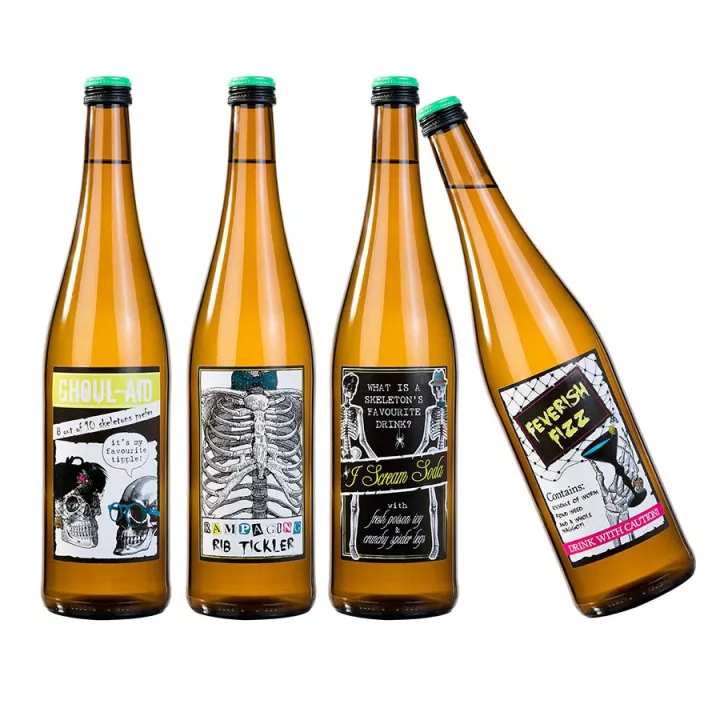 8 Etiquettes adhesives bouteilles Halloween