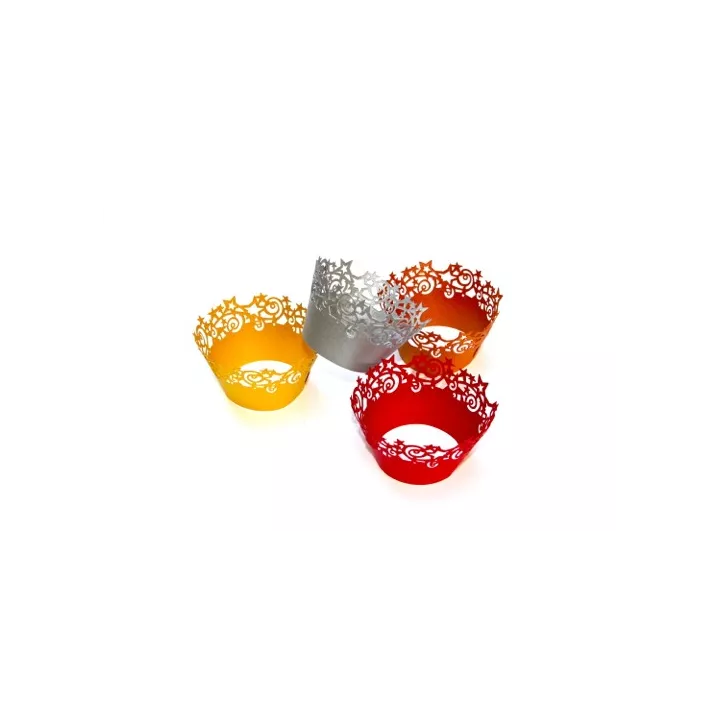 Anillos de cupcakes con estrellas plateadas