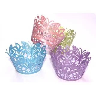 Blaue Schmetterlings-Cupcake-Ringe