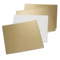 Square background 24 cm in gold cardboard x 5 - PATICREA