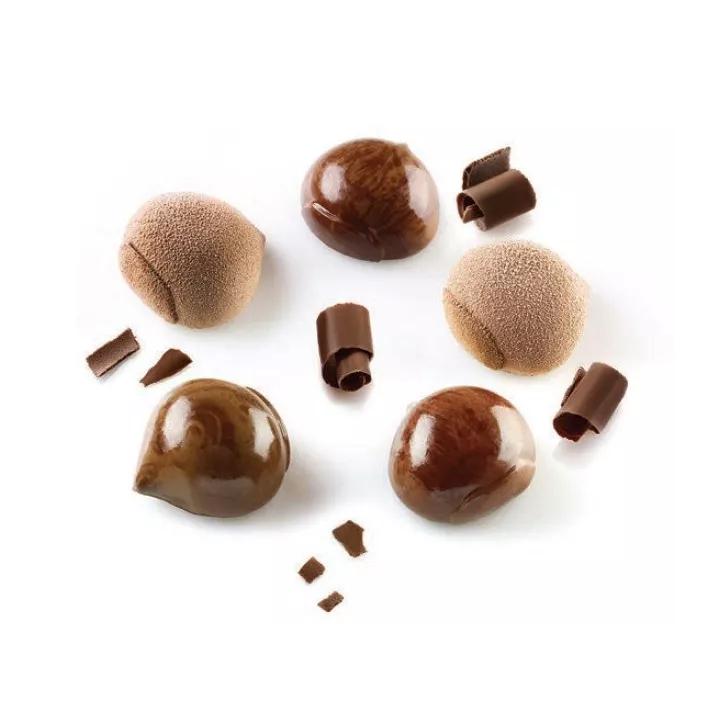 Plaque de 15 Marrons - Moule Silikomart Professionnel