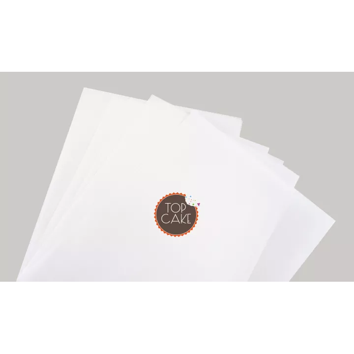 50 Feuilles azyme A4 / papier hostie double densité deux faces lisses - TopCake