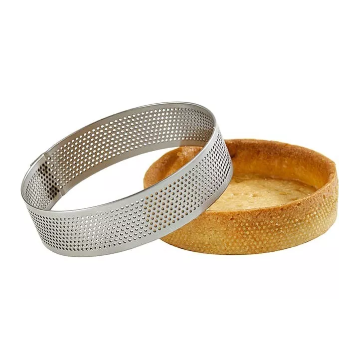 Cercle à tarte perforé 8 cm - ht 2 cm @