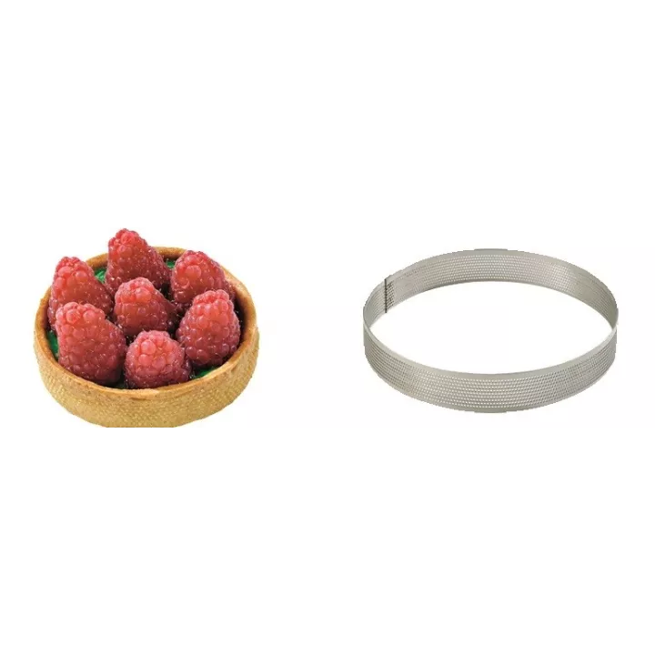 Cercle à tarte perforé 8 cm - ht 2 cm @