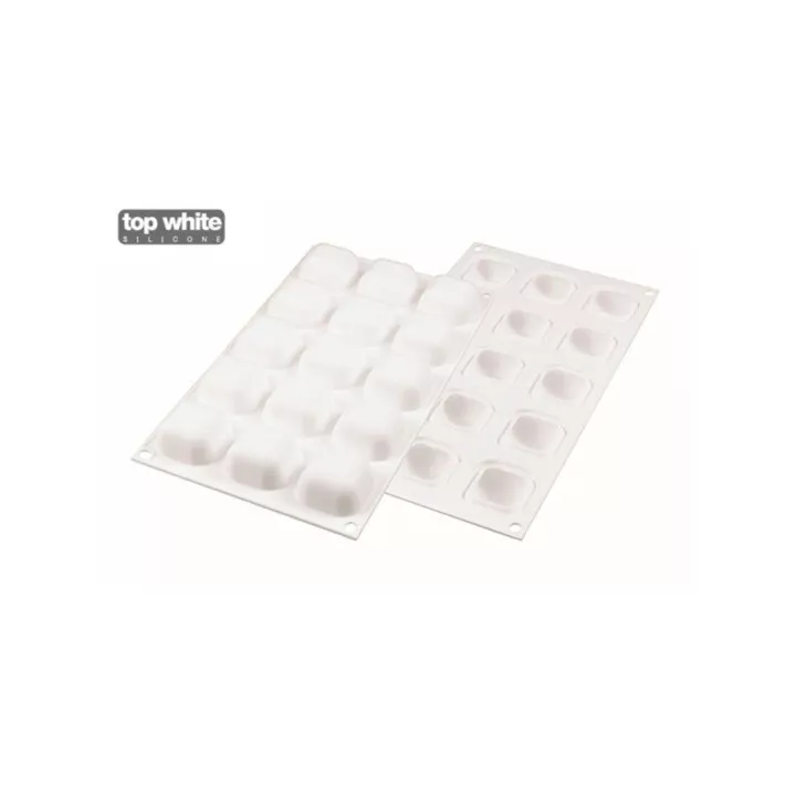 15 Carrés Bombés - Moule Silikomart Professionnel