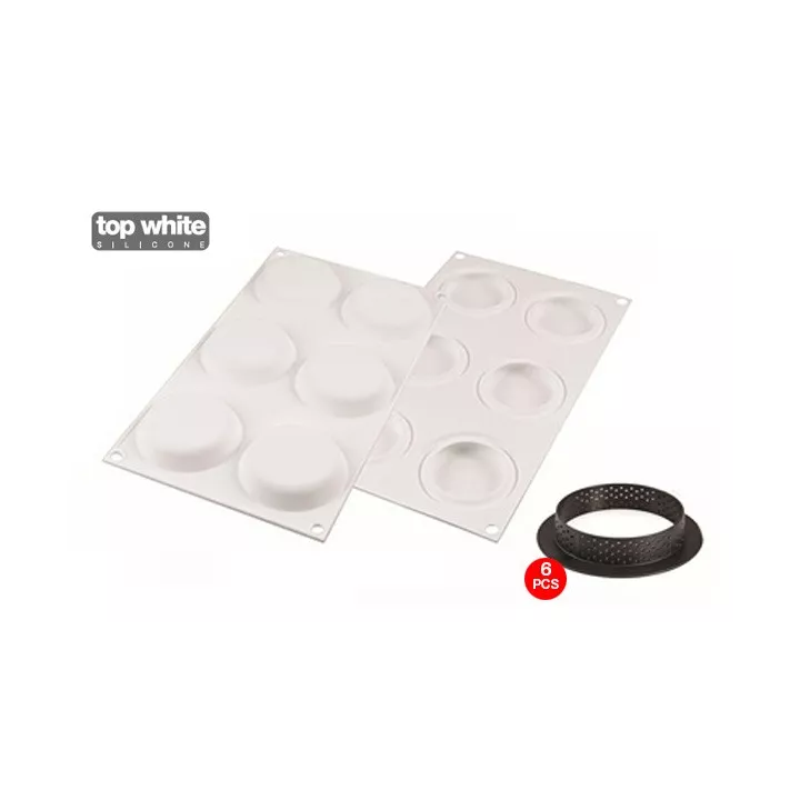 Kit 6 Tartelettes 80 - Moule Silikomart Professionnel