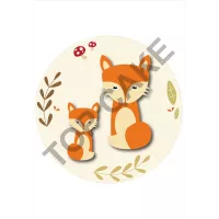 Raposa em Papel de Arroz - Decoração de Bolo @