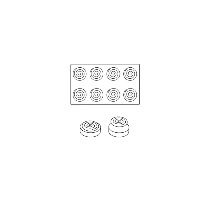 Ipnosi 8-cavity Pavoni silicone mold