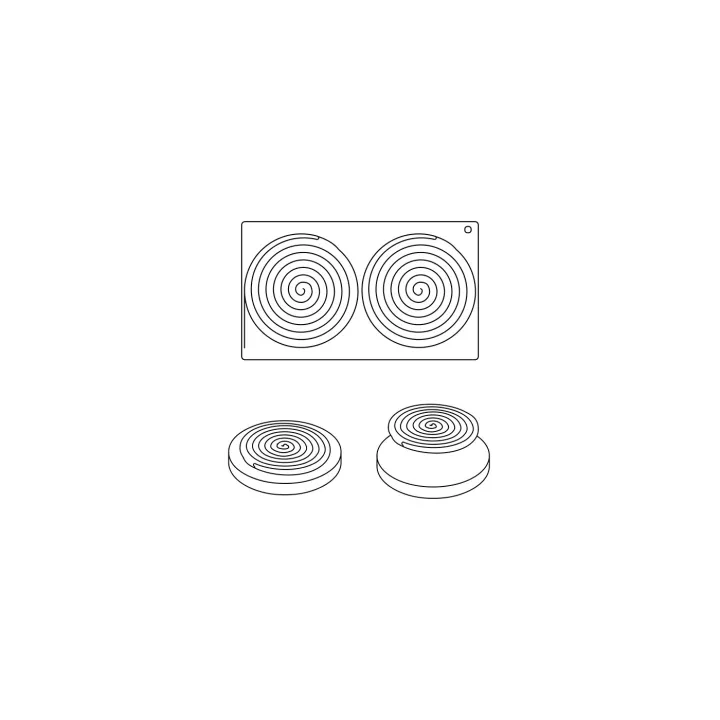 Moule Ipnosi 2 cavités Pavoni en Silicone