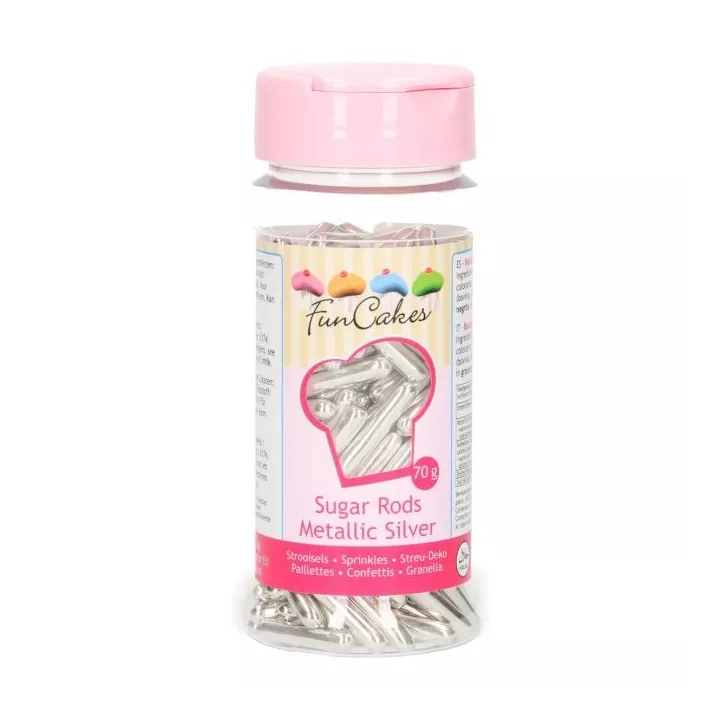 Bâtonnets en sucre Argent Funcake