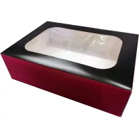5 caixas retangulares com janela, 43 x 30 cm x 12 cm