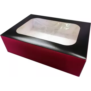 5 scatole rettangolari con finestra 43 x 30 cm H 12 cm