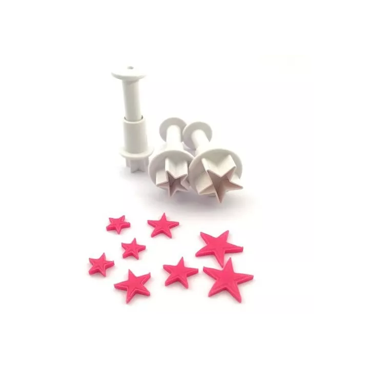 Emporte-Pièce Mini Etoiles avec éjecteur x 3 @