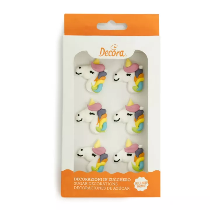 Décors en sucre Licorne x 6