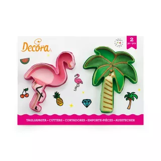 Emporte-pièces Flamant Rose et Palmier