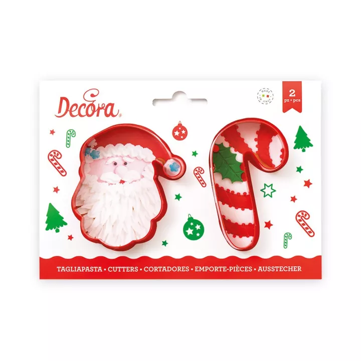 Emporte pièces Père Noël et Canne à Sucre