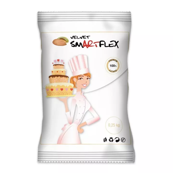 Pâte à sucre Smartflex Velvet 250 g blanche goût amande