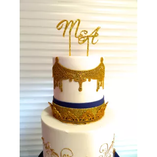Topper personnalisé initiales 3D pour gâteaux