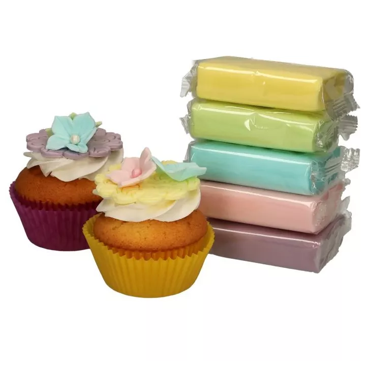 Kit pâte à sucre 5 couleurs pastels Funcakes