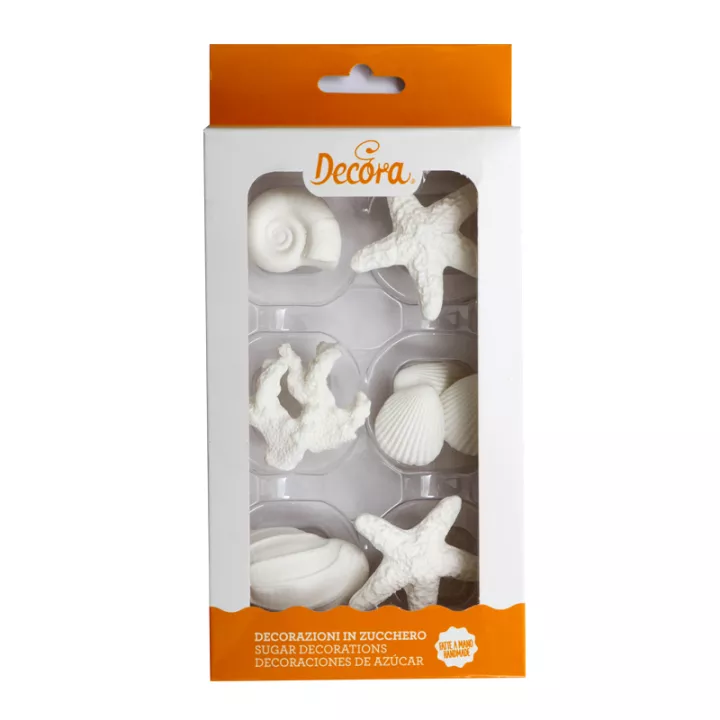 Set de coquillages en sucre decora
