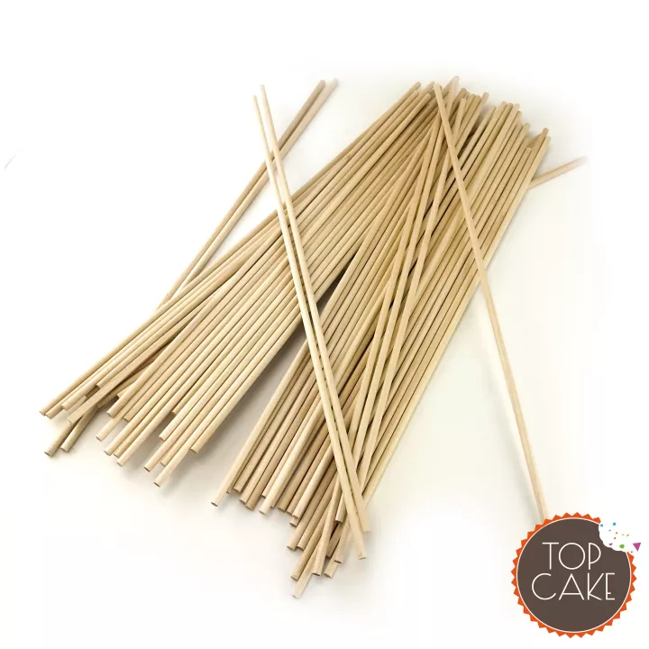 Bâtonnets en bois pour barbe à papa x50 - TopCake