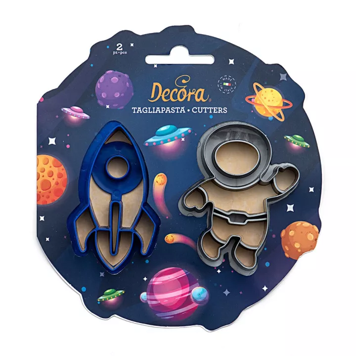 Emporte Pièce Espace x2 - Fusée et astronaute