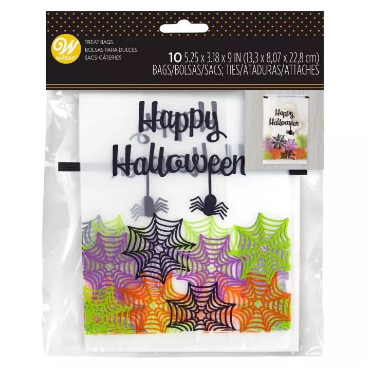 10 Happy Halloween transparent bags