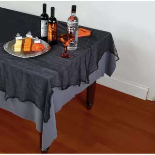 Schwarze Tischdecke aus Voile