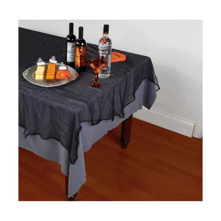 Nappe noire en voile étamine