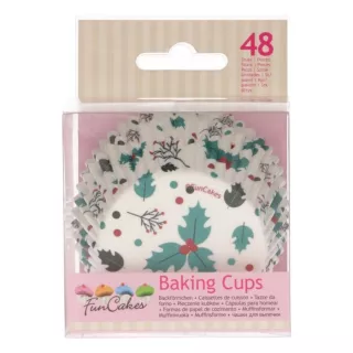 48 Caissettes à Cupcakes feuille de houx - FunCakes