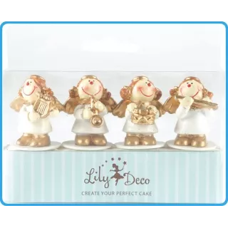 4 decorazioni per il ceppo di Natale: angeli musicisti