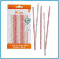 Star-shaped straws and pink polka dots
