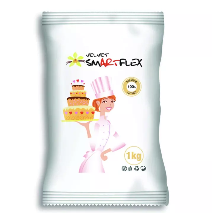 Pâte à sucre Smartflex Velvet 1 kg blanche goût vanille