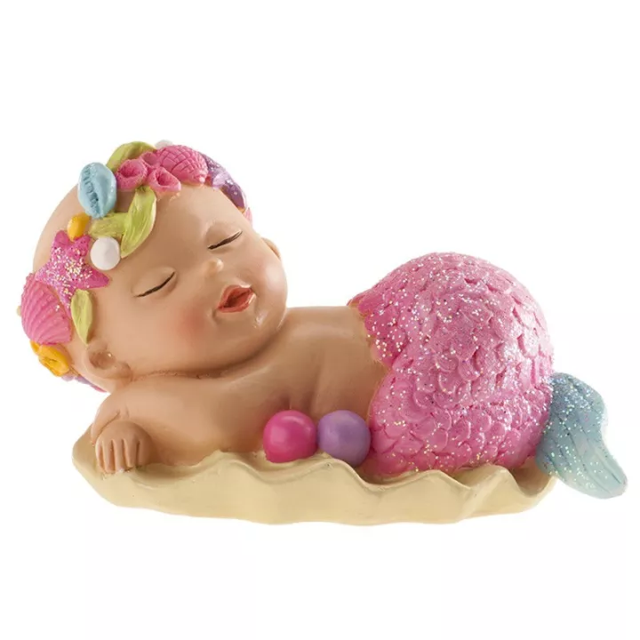 Figurine de baptême bébé sirène