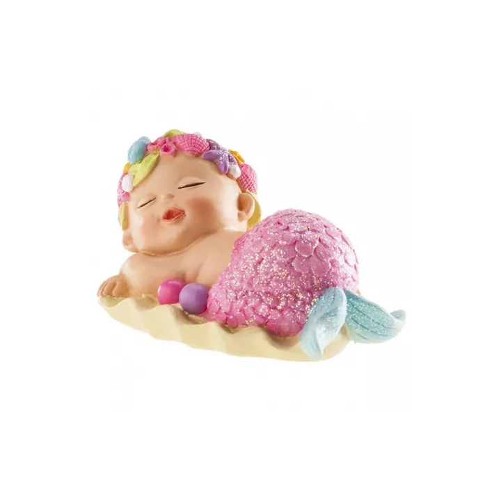 Figurine de baptême bébé sirène