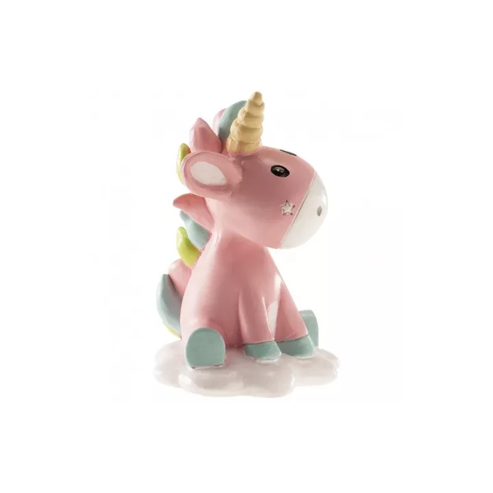 Figurine de baptême licorne assise