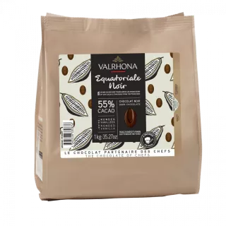Fèves chocolat noir Valrhona Equatoriale 55% - 1kg