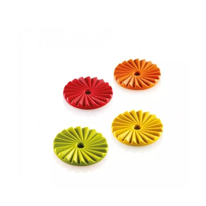 Moule silicone 15 ronds plissés Silikomart pro