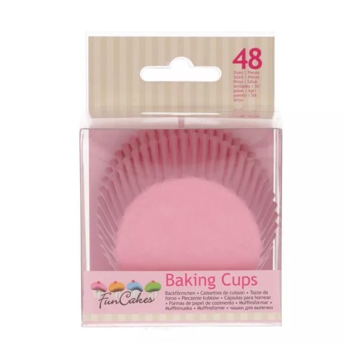 48 pirottini rosa per cupcake
