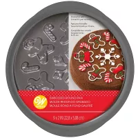 Round mold with gingerbread man relief